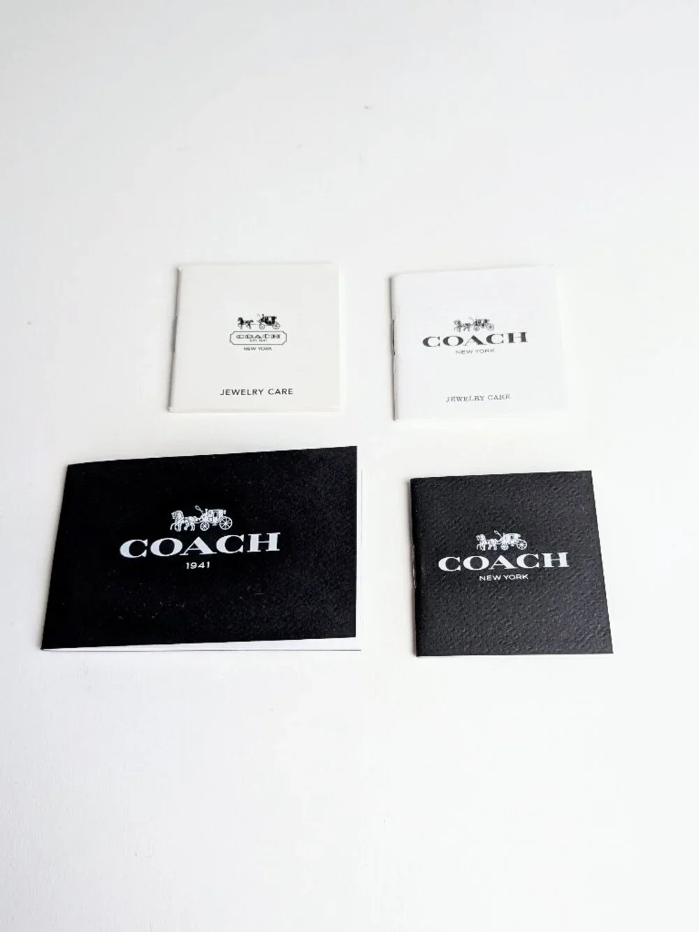 Lot of 4 Authentic Coach Care Cards & Booklets | Jewelry Care & Coach 1941